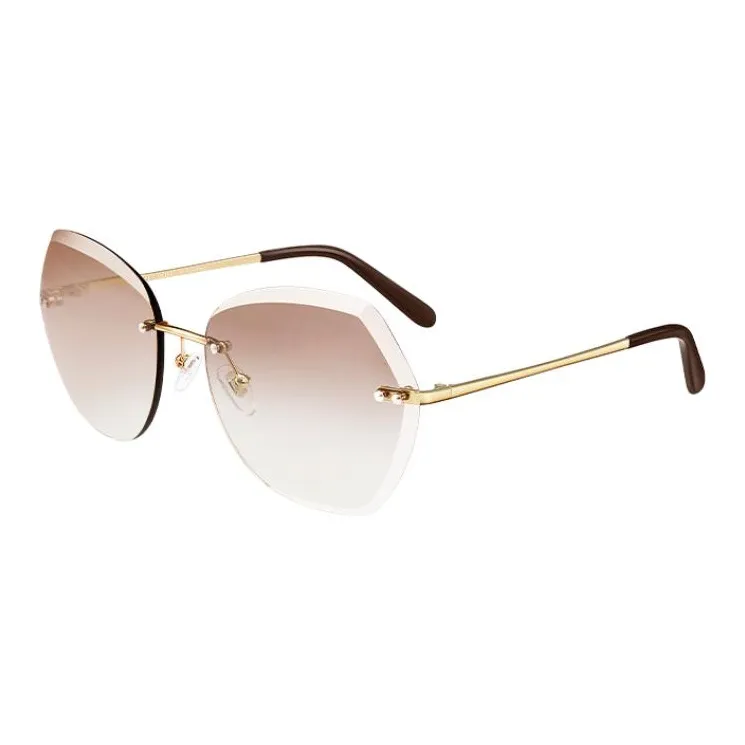 VEGOOS Metal Irregular Shape SE6162-5890B Sunglasses Women's Gold