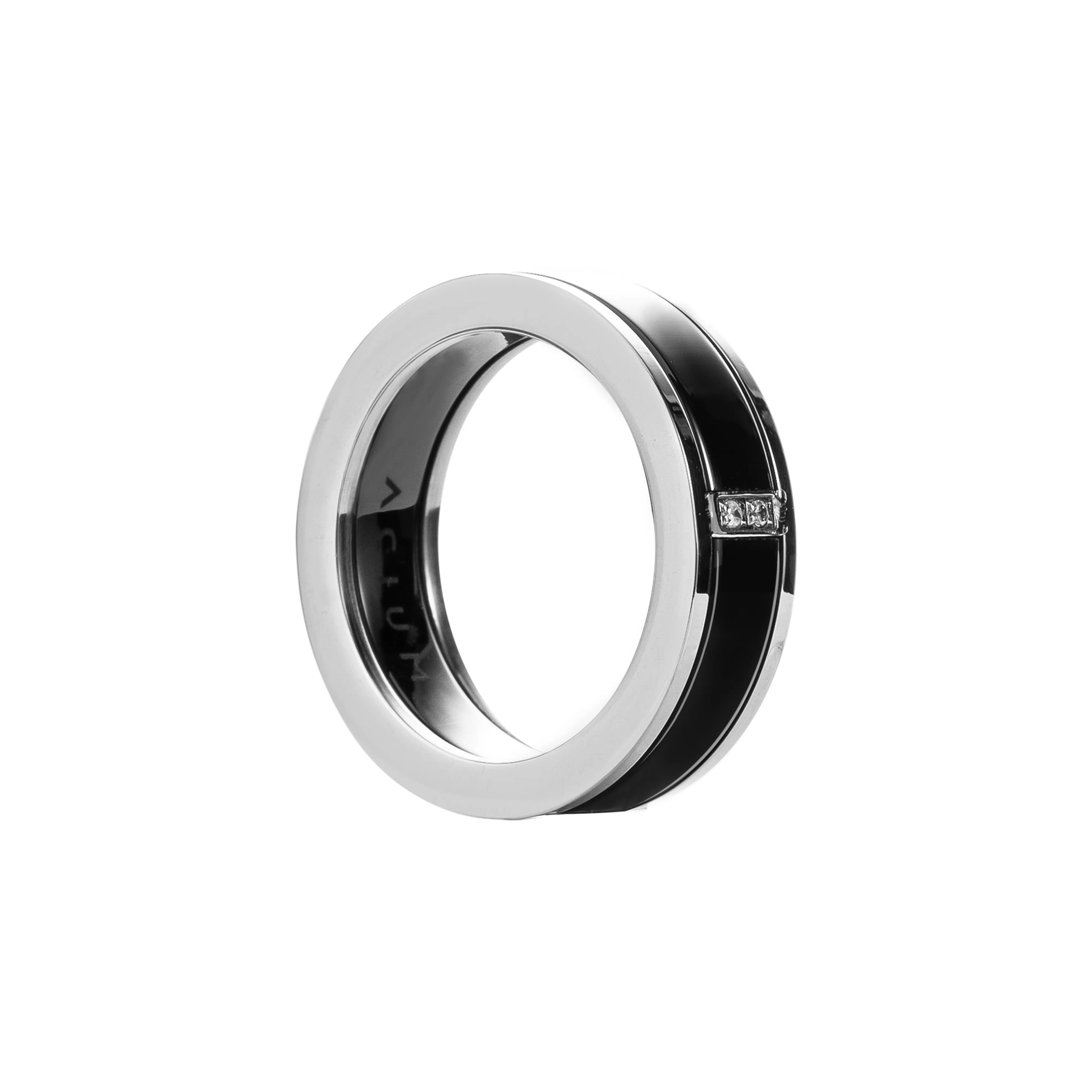 ACIUM Титановые стальные парные кольца унисекс черный серебряный