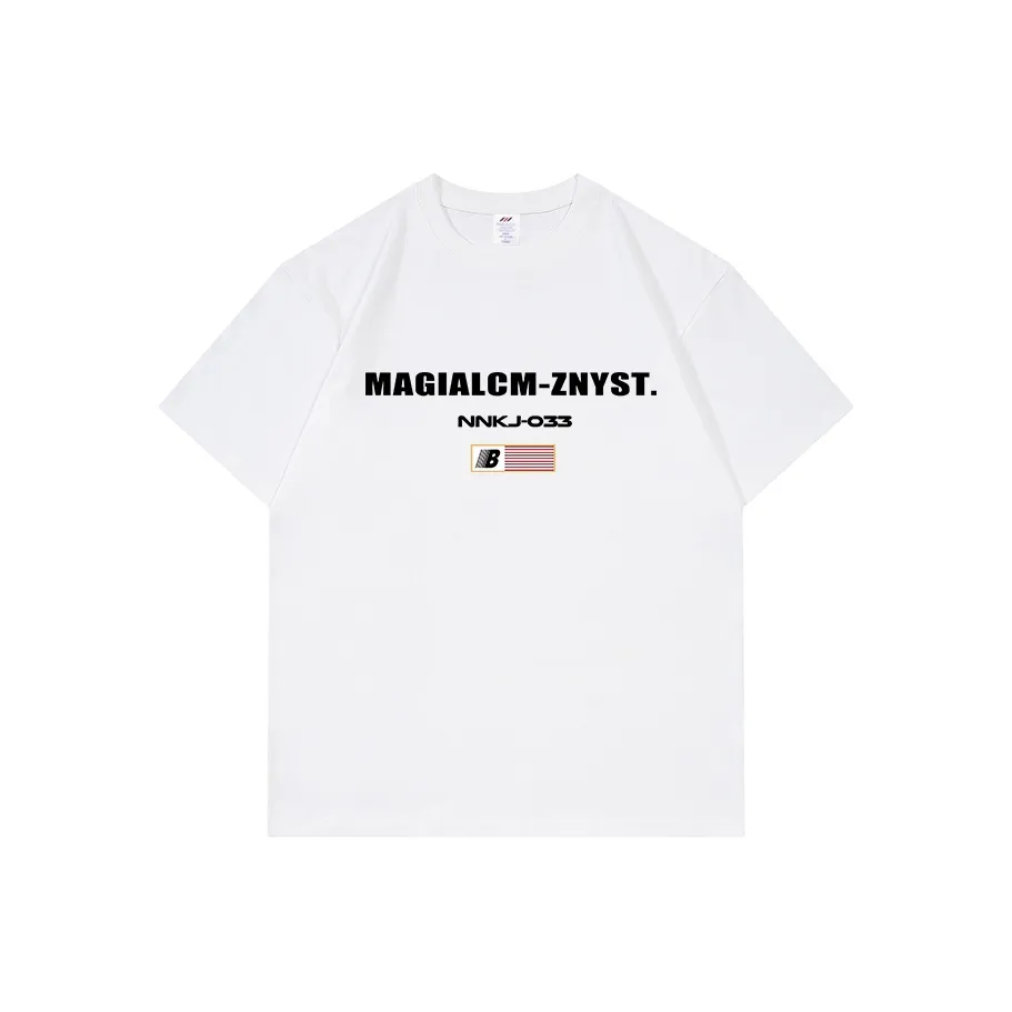 XDFM Американский винтаж цвет национального флага буква короткий рукав с принтом футболка свободный крой унисекс