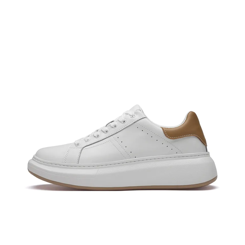 Motion Armor Platform White Sneakers Cushioning, Wear Resistant Low Top Casual Shoes Men's