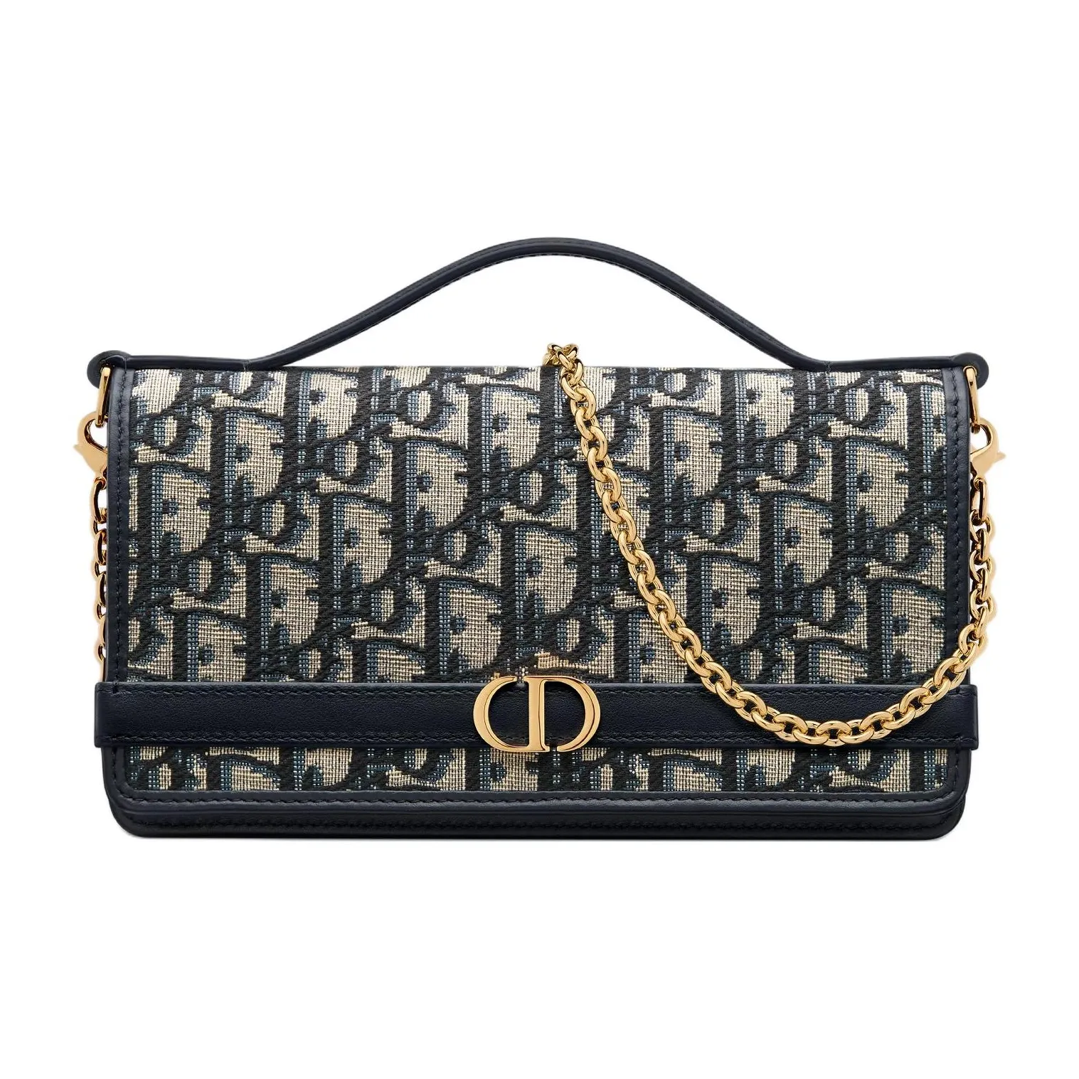 DIOR 30 Montaigne Cigale Calfskin One Shoulder Handbag Women's Blue