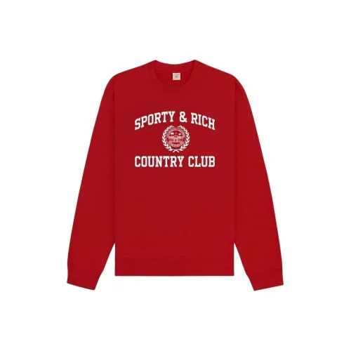SPORTY & RICH Преппи Красный Унисекс Свитшоты
