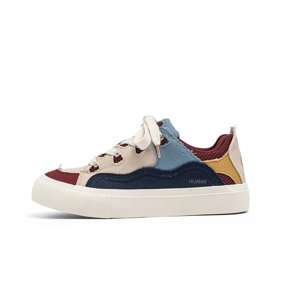 HUANAI Skateboard Shoes Men's Low top Burgundy/Haze Blue