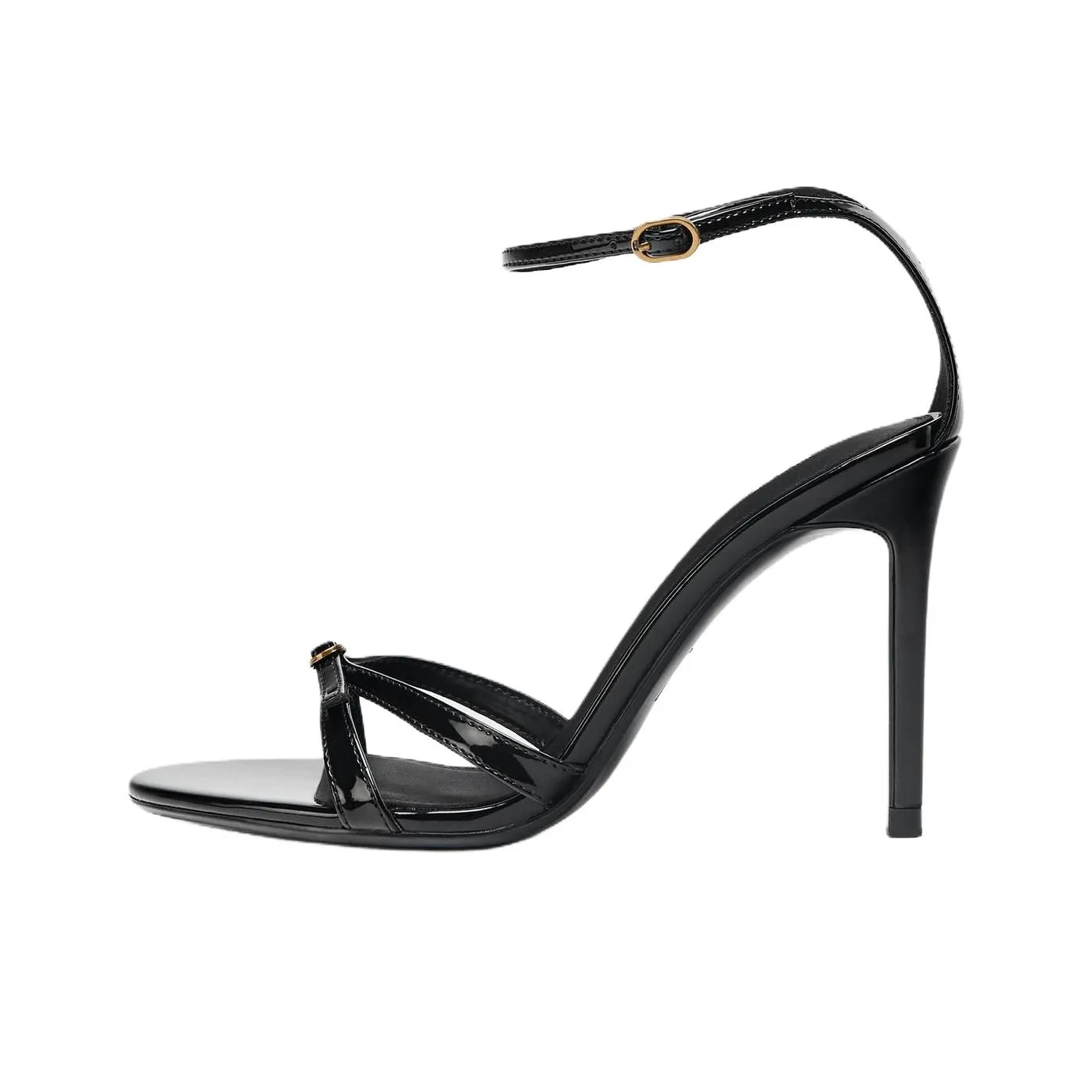 ZARA One Strap Sandals 10cm Women's Black