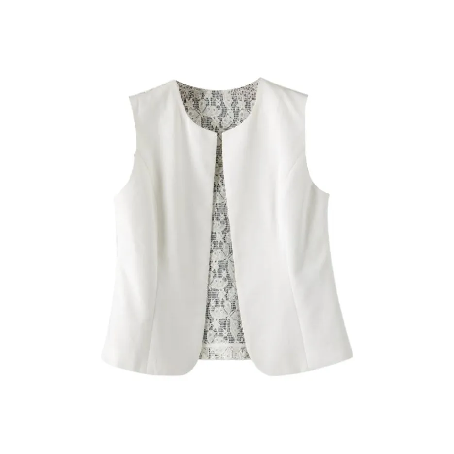 Late White Vests Women's Ecru