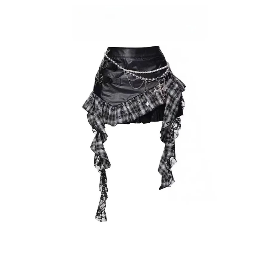Gentle Welcome Leather Short Skirts Women's