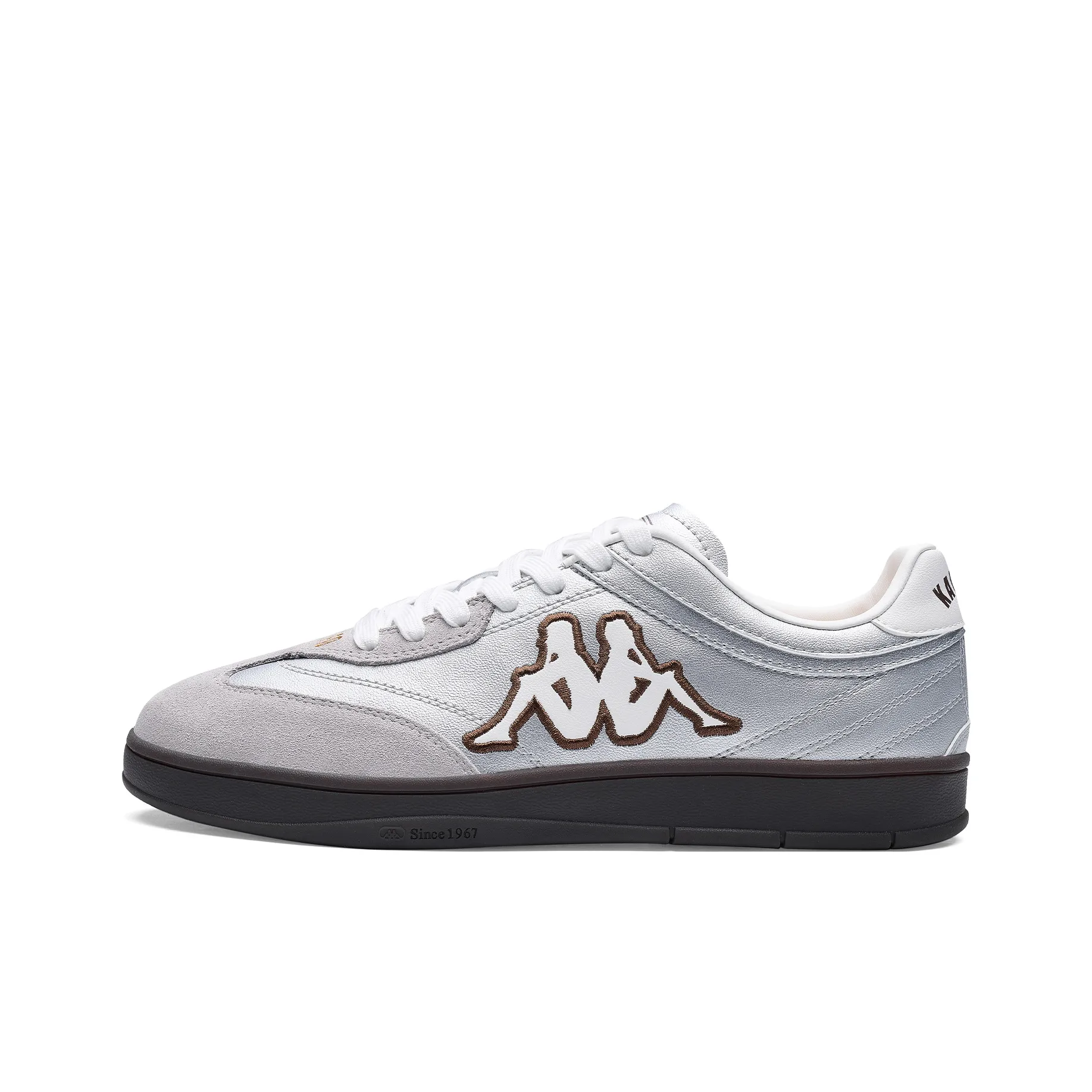 KAPPA TIFO Спина на Спине Низкий Топ Немецкие Армейские Кроссовки Унисекс Серебряный