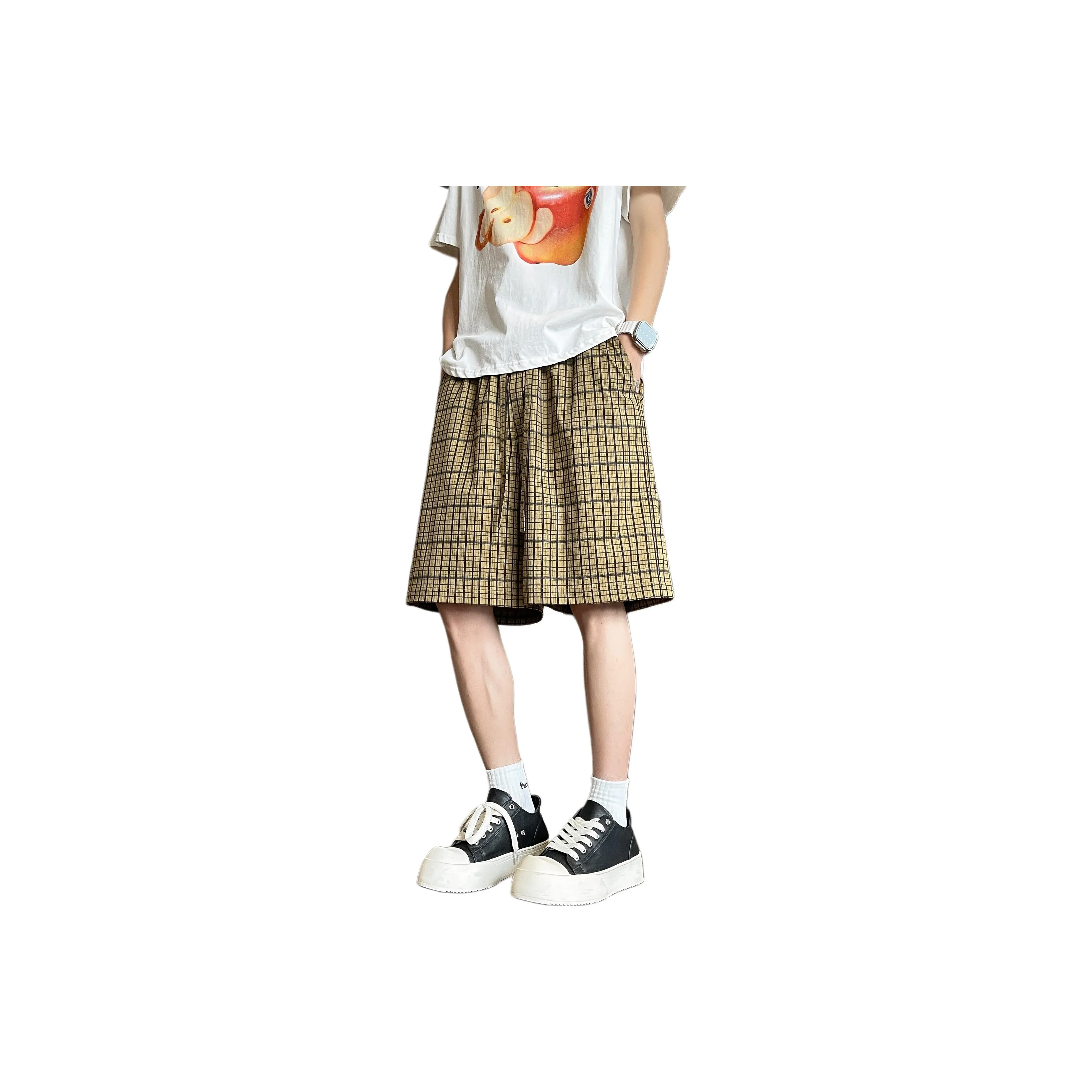 WKOOG Casual Shorts Unisex Khaki
