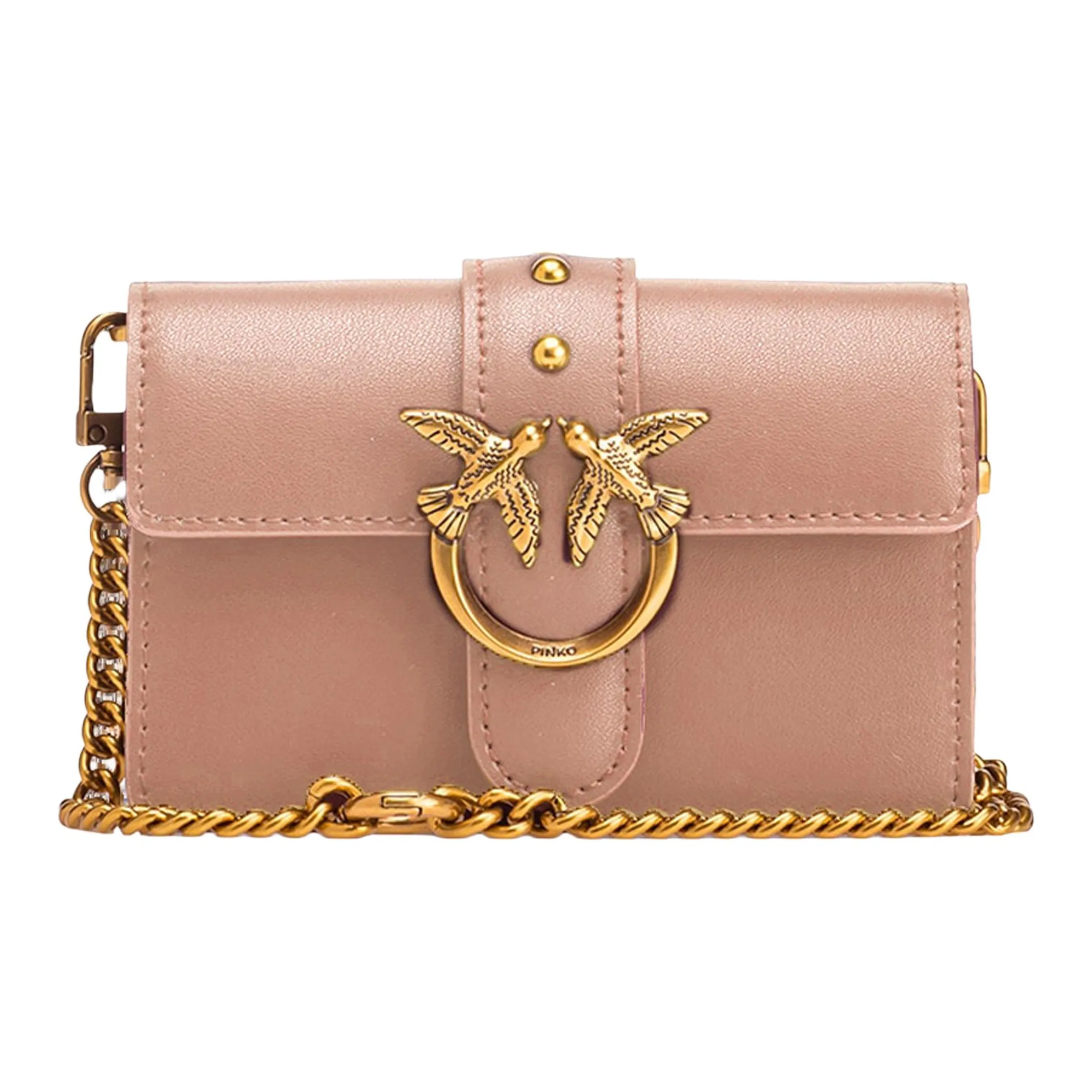 PINKO Сумка через плечо из коровьей кожи маленькая женская сумка светло-розовая