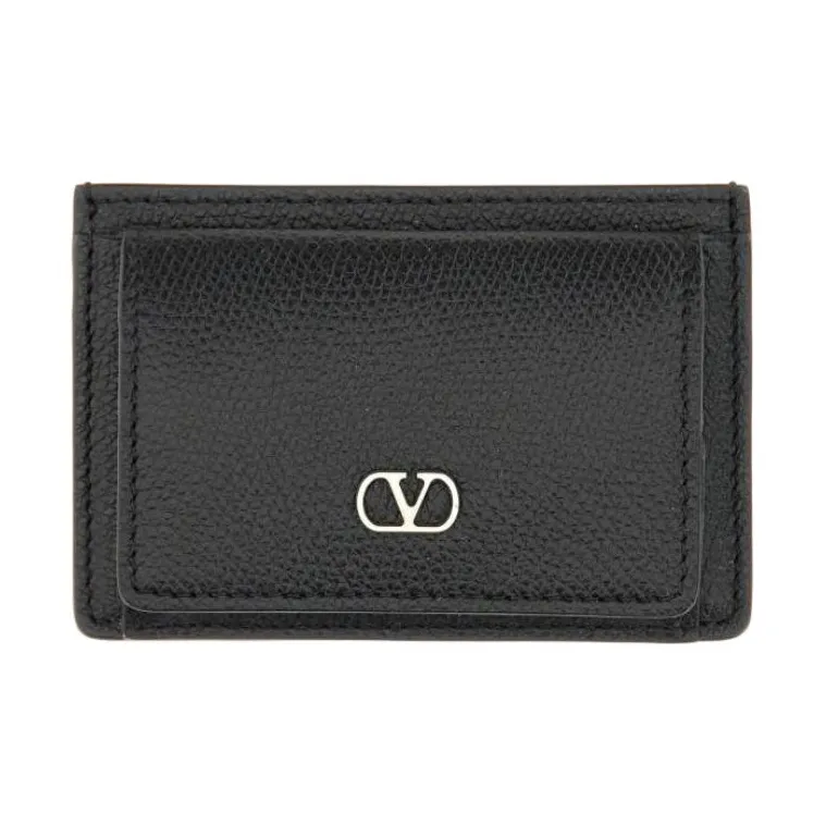 Valentino VLogo Signature Leather Card Holder Regular Men's Black