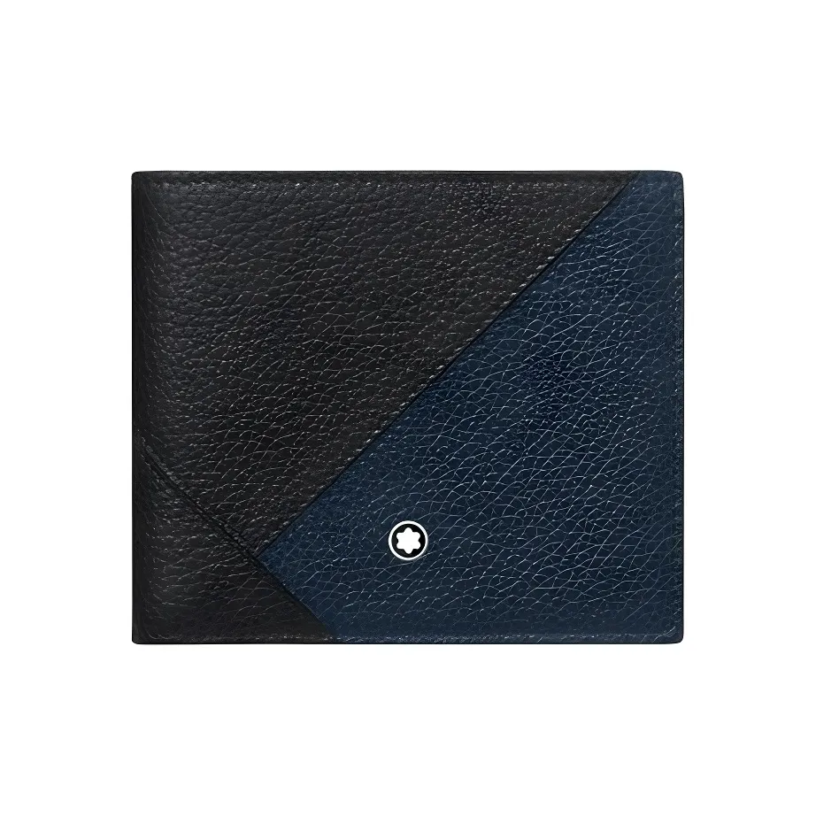 MONTBLANC Кошелек из коровьей кожи Мужской Черный Синий