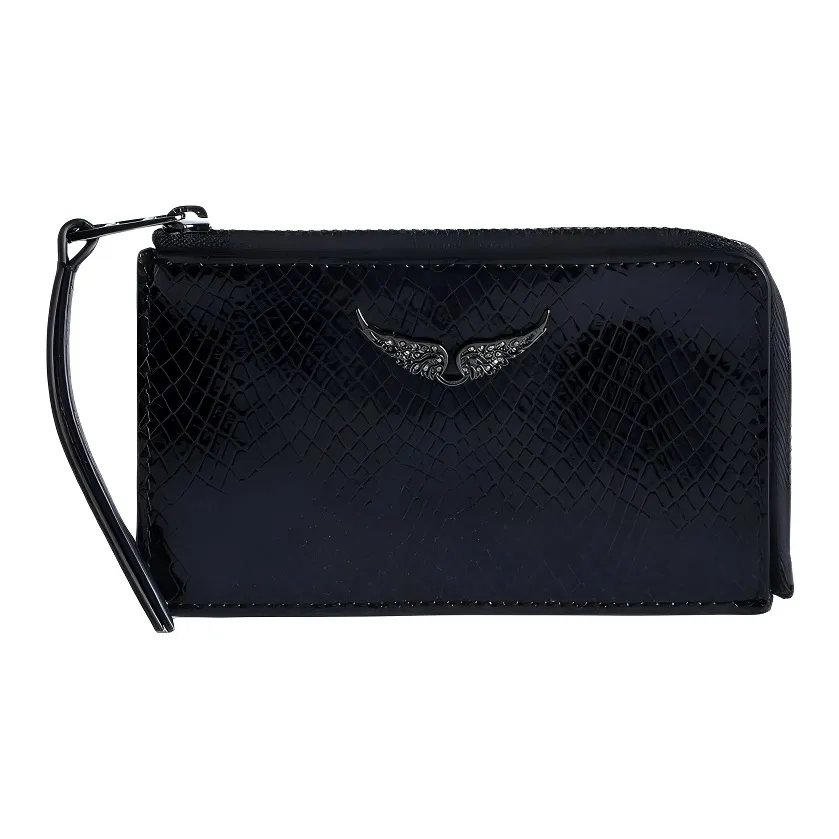 Zadig & Voltaire Calfskin Card Holder Card Holder Women's Black