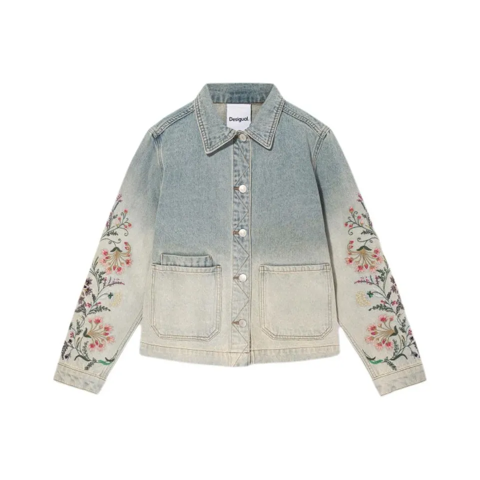 Desigual Denim Jackets Women's Light Denim Blue