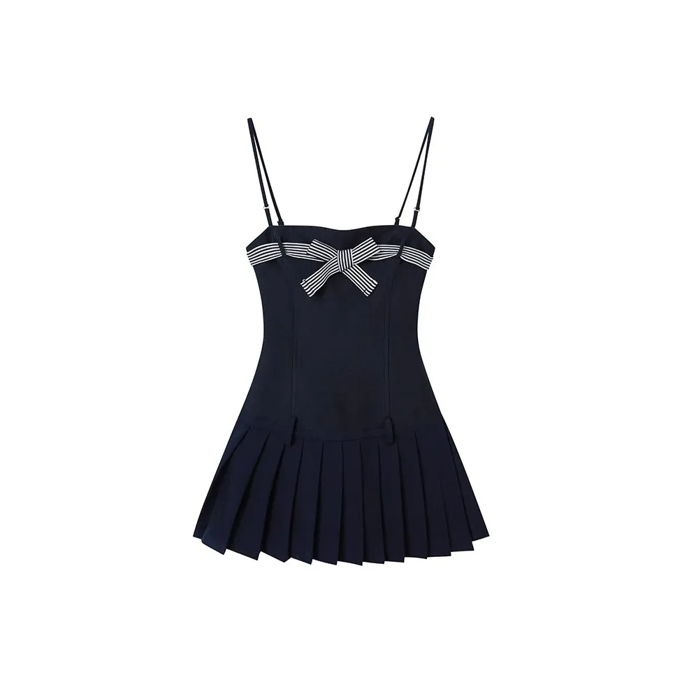 UYH Летняя короткая юбка сладкий острый кружево вверх бант укороченное платье женское