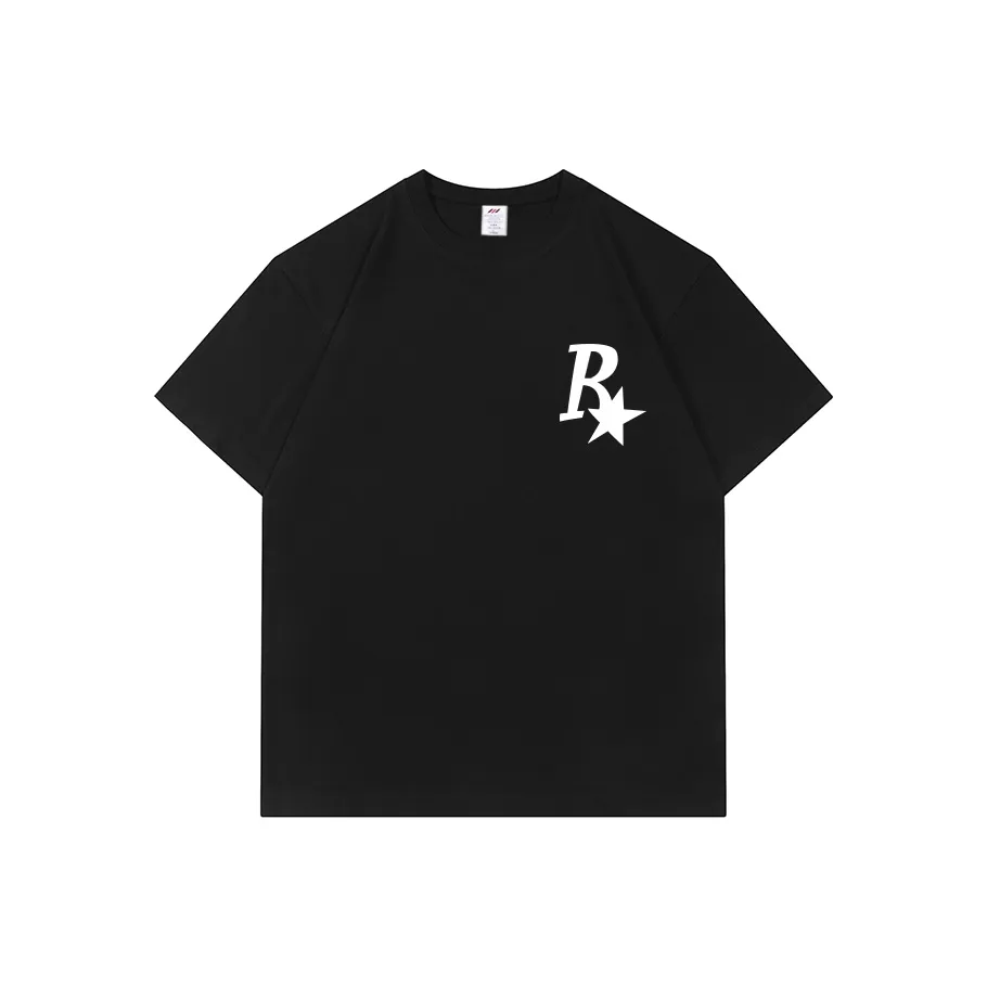 XDFM 100% хлопок Американская короткая рубашка с короткими рукавами T-рубашка свободного кроя унисекс