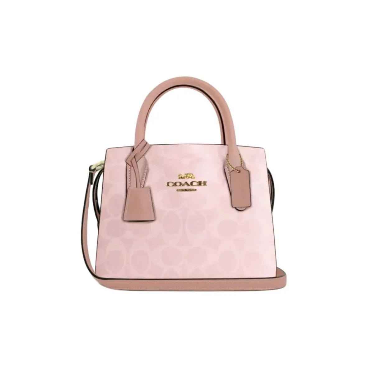 COACH Andrea Artificial Leather Lady Dior Bag, Shoulder Bag, Crossbody Bag, Handbag Trumpets Women's Pink