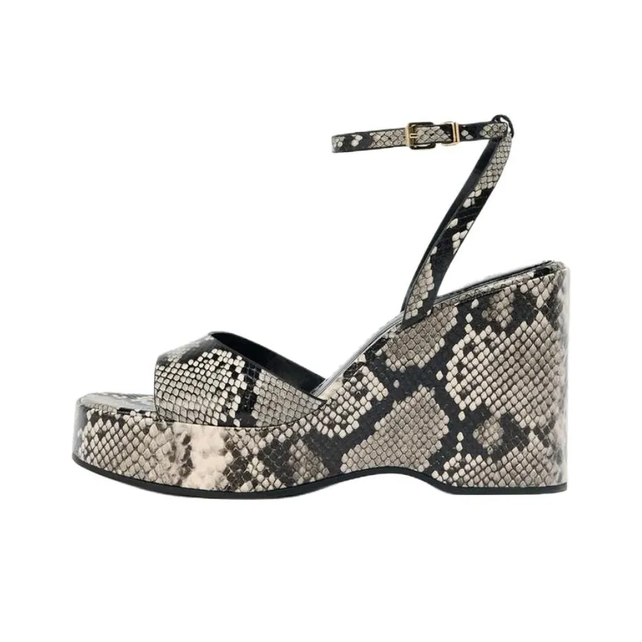 ZARA One Strap Star Sandals 10cm Women's Black