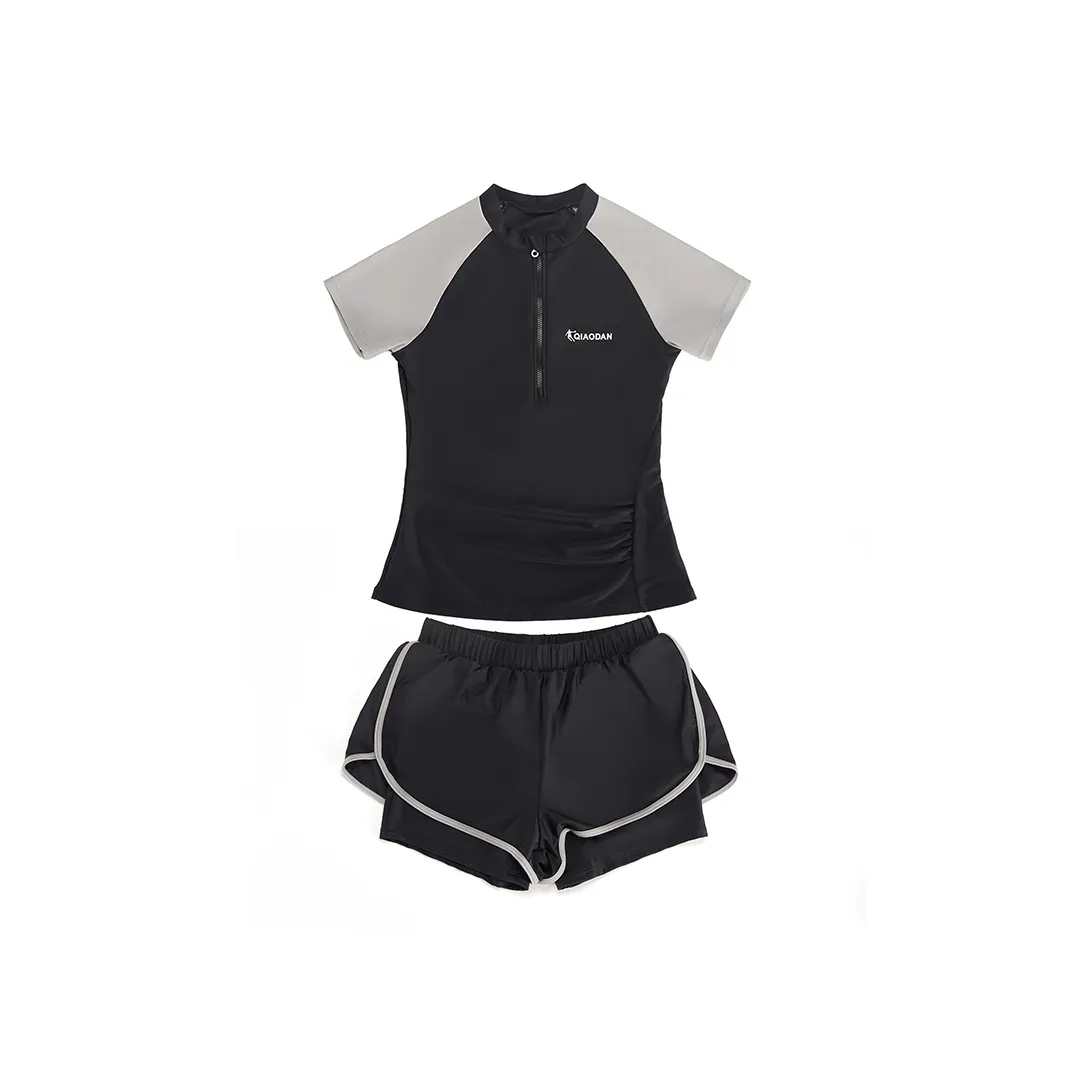 QIAODAN Двухкомпонентный купальник женский двухкомпонентный комплект черный и серый