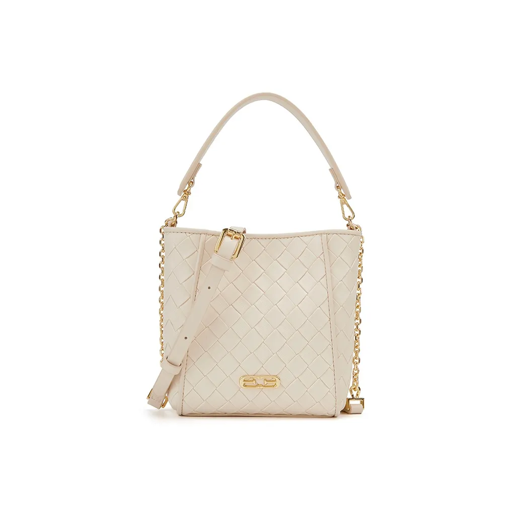 ELLE Синтетическая кожа Одно плечо Сумка Женская Белая Светло-желтая