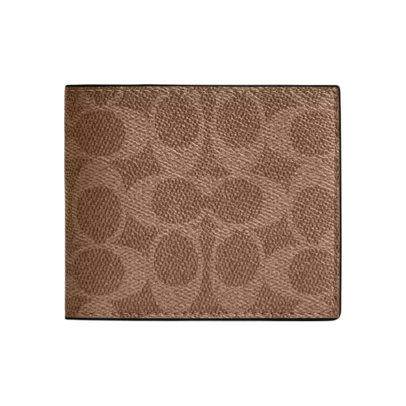 COACH Покрытый холст Кошелек Маленький Мужской Коричневый и Черный