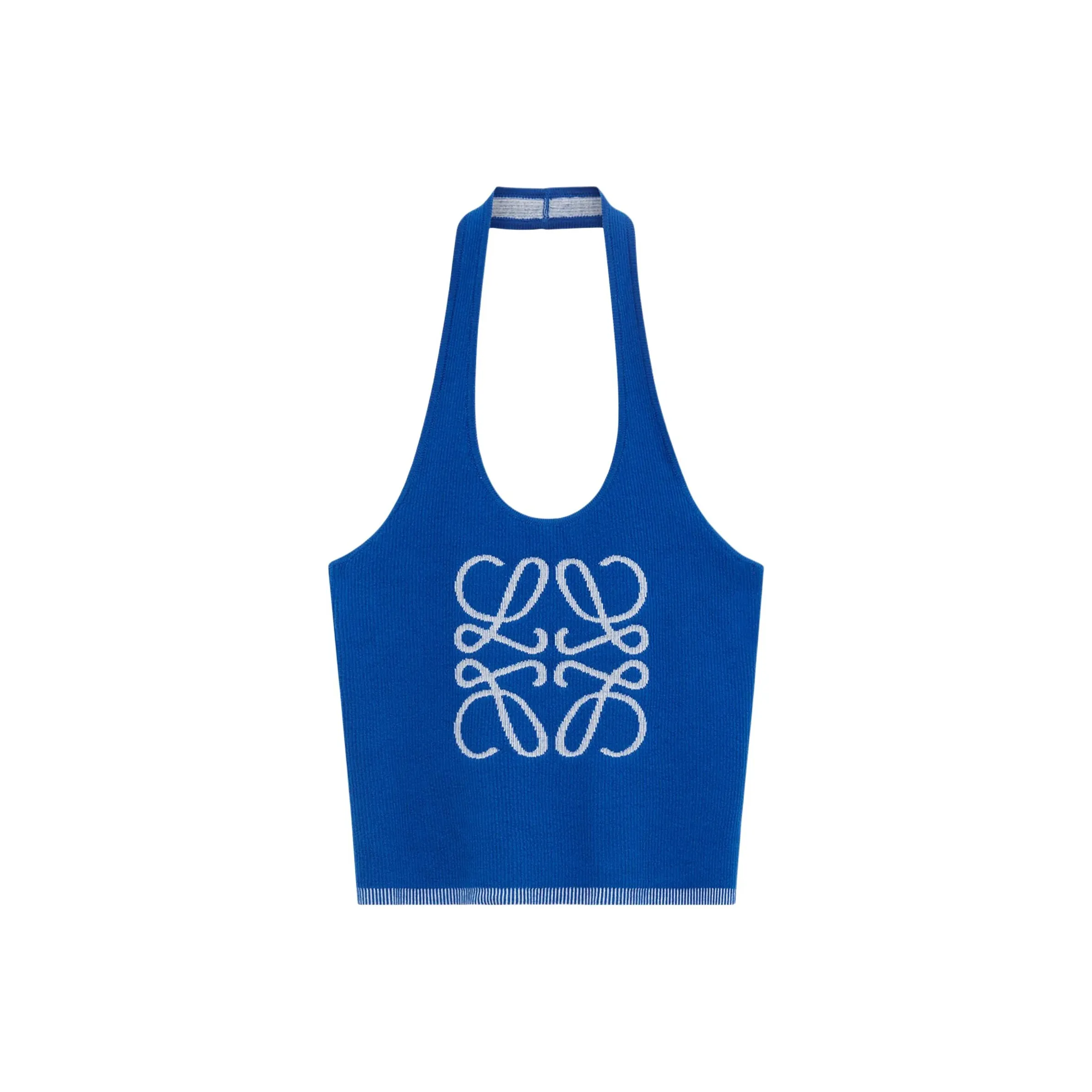 LOEWE Halter Top 'Blue/Ecru'