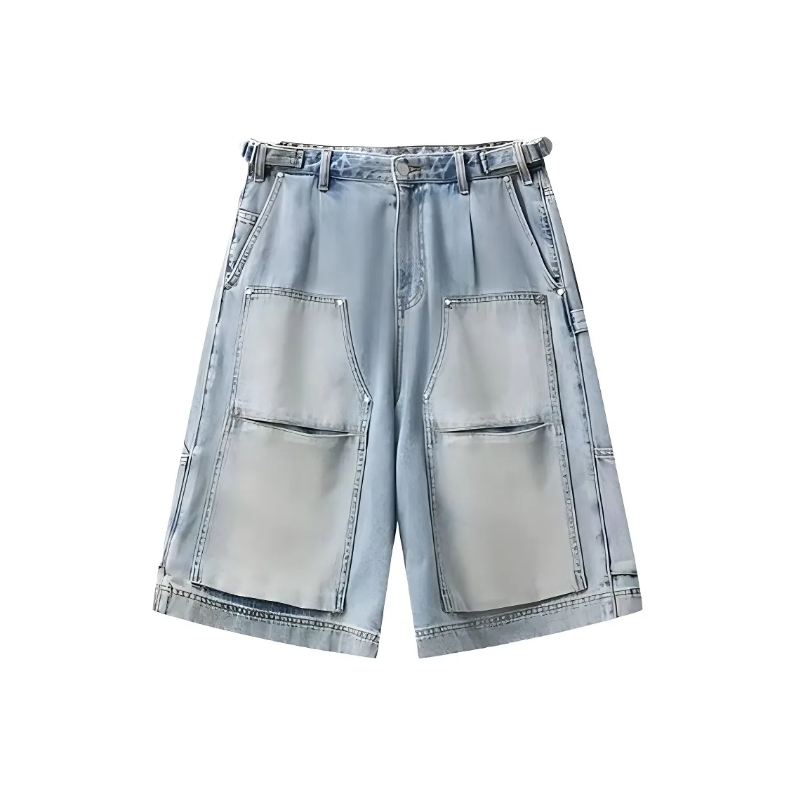 HLPT Синие Унисекс Джинсовые Шорты
