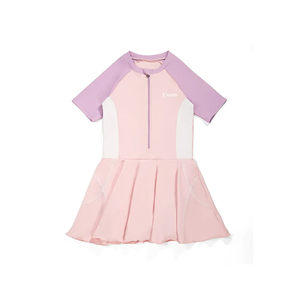 QIAODAN Детский купальник короткий рукав юбка стиль для плавания подростки