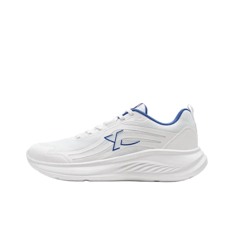XTEP Cushioning, Breathable, Supportive Low Top Trail Running Shoes Men's White Blue