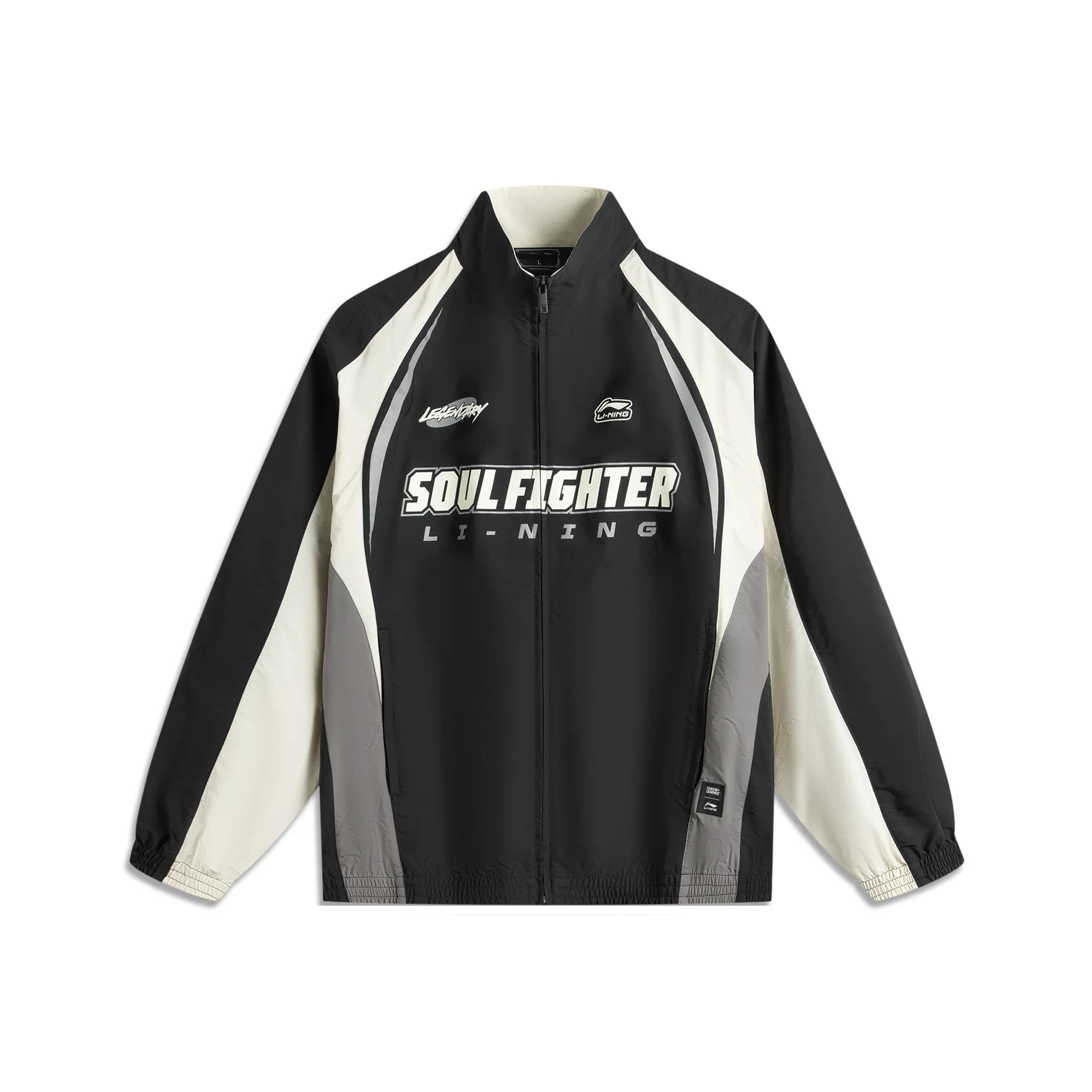 LINING x LEAGUE OF LEGENDS Тренчкот Унисекс Черный Экрю Асфальтовый Серый