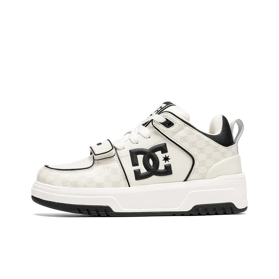DC Shoes CAMPUS CAS Abrasion Resistant Height Increasing Low Top Skateboard Shoes Men's Monogram White Gray