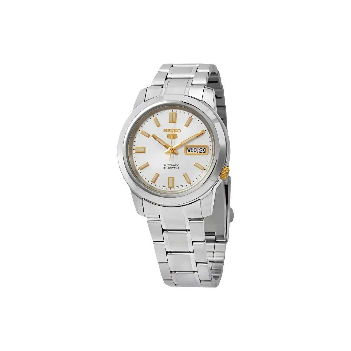 SEIKO Автоматический Механический Механизм Нержавеющая Сталь Ремешок Часы 45 мм Мужские Часы Белый Циферблат