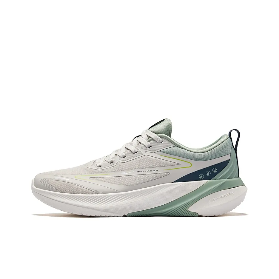 Erke Shock Absorbers Rebound Low Top City Commute Running Sorte Shoes Men's Wild Gray Emerald Wave