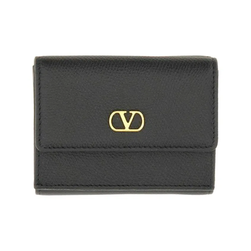 Valentino VLogo Plaque Tri Fold Wallet
