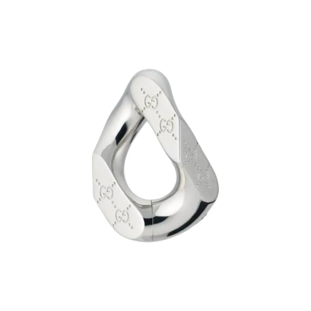 GUCCI Brass Clip On Earrings Unisex Silver