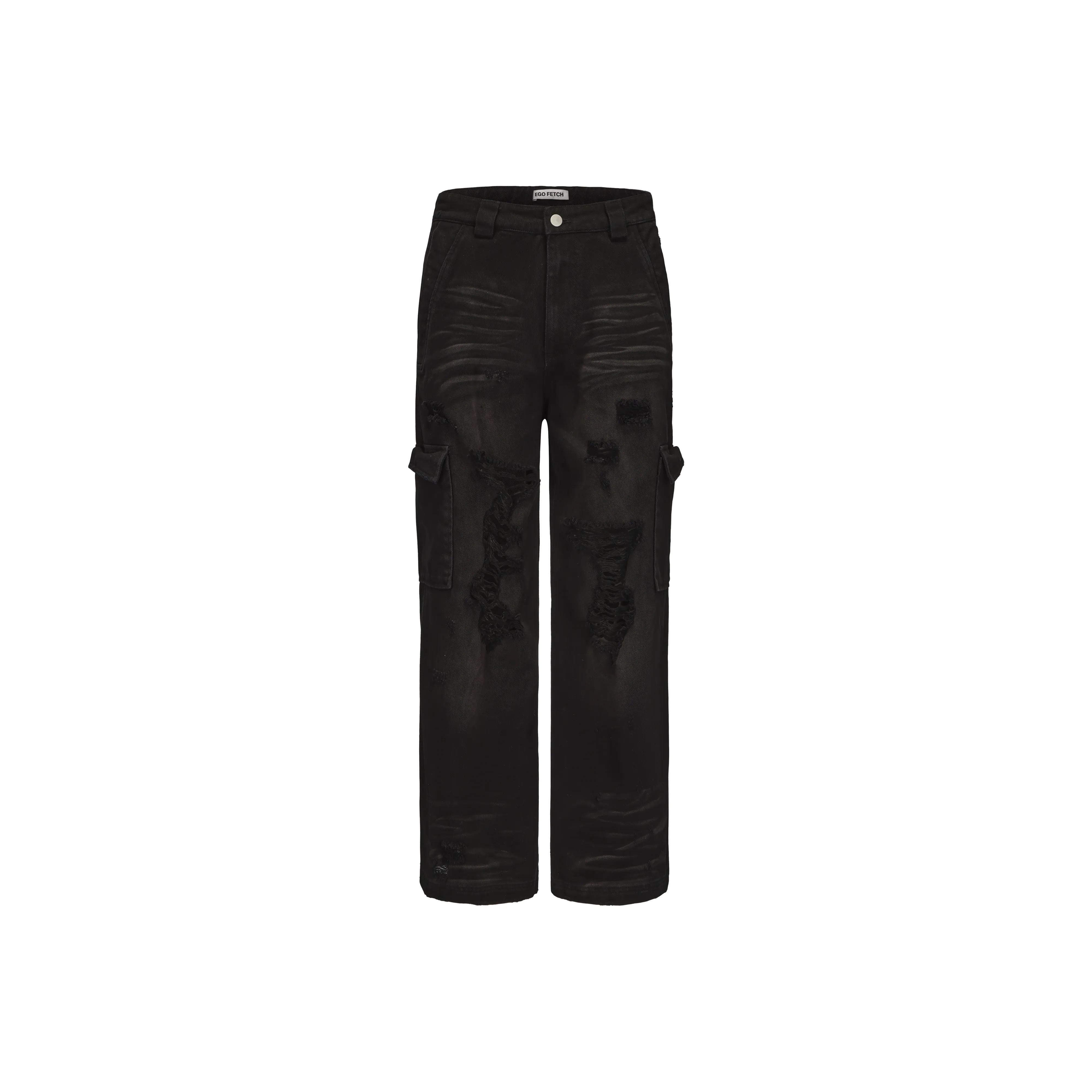 EGO FETCH Черные унисекс брюки карго