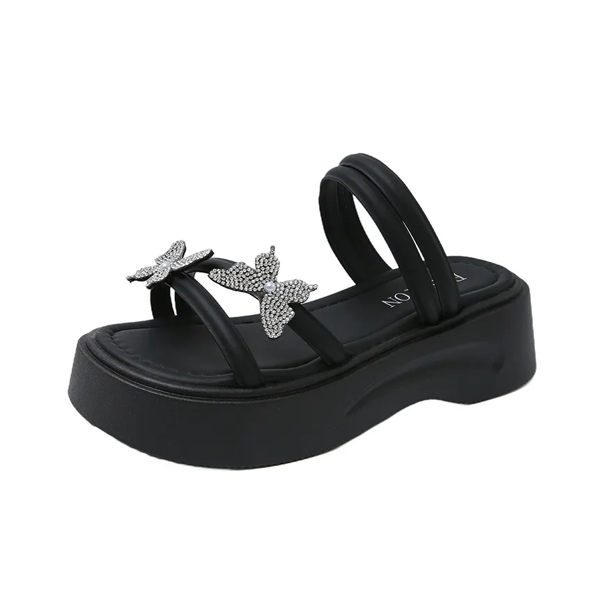 WUJI Rubber Sole Slip Resistant Abrasion Resistant Slide Slippers Women's