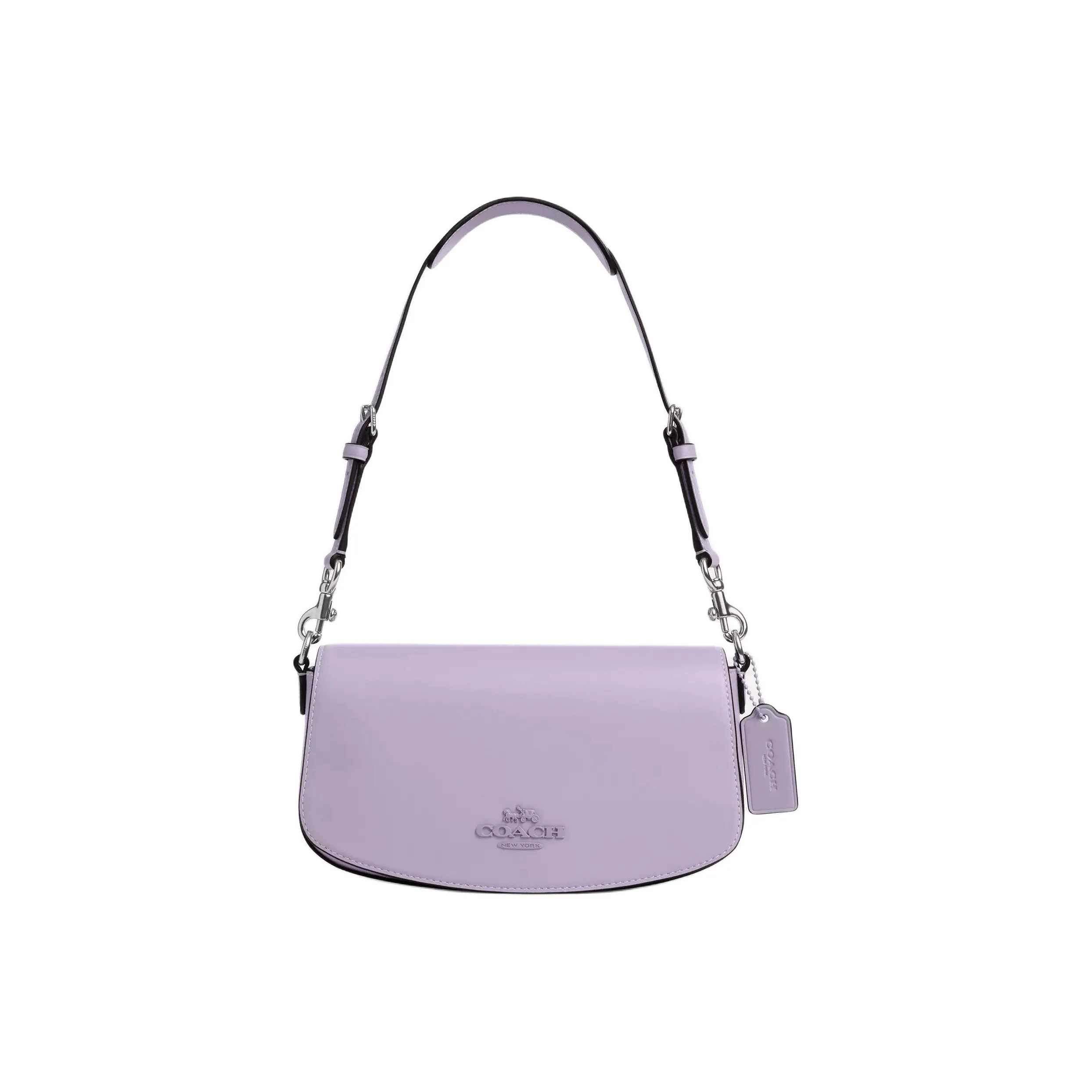 COACH Andrea Телячья кожа Сумка на плечо Средний Женская Серебряный и Светло-фиолетовый