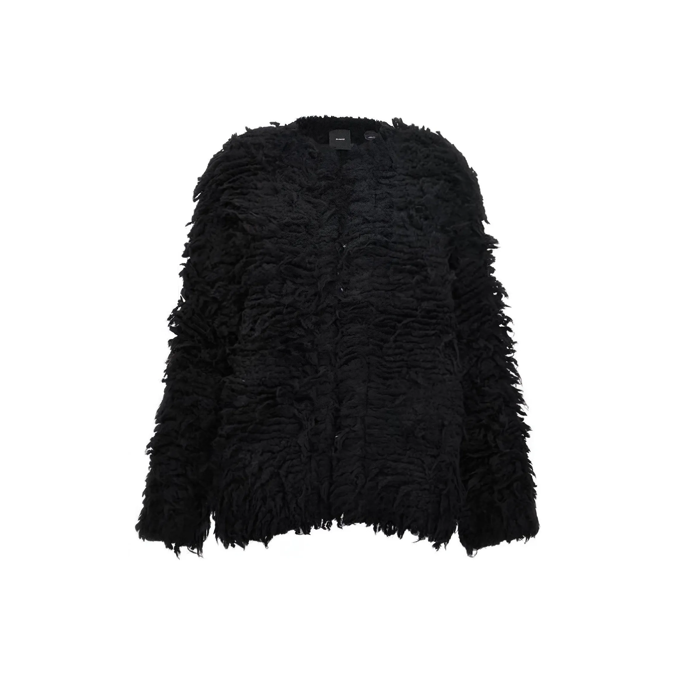 PINKO Crewneck Faux Fur Jacket