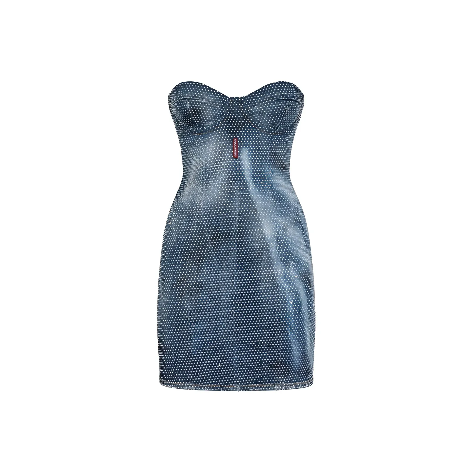 Dsquared2 Embellished Denim Bustier Mini Dress