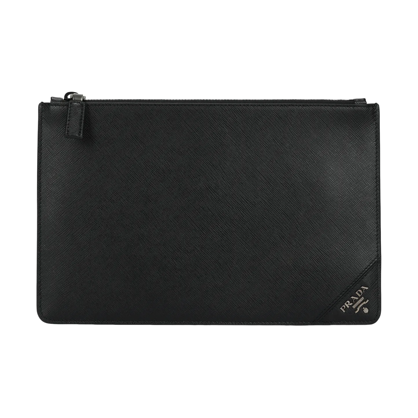 PRADA Cow Leather Clutch Regular Men's Black