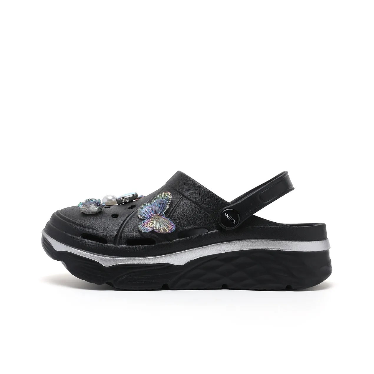 JOSINY Лето Модный Трендовый Милый DIY Slip-On На открытом воздухе Пляжная Обувь Сабо Женские Черный