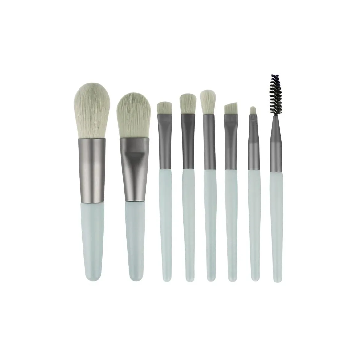 MAQINA Мини Зеленый Набор Кистей для Макияжа Мягкий и Дружественный к Коже 8 шт Упаковка