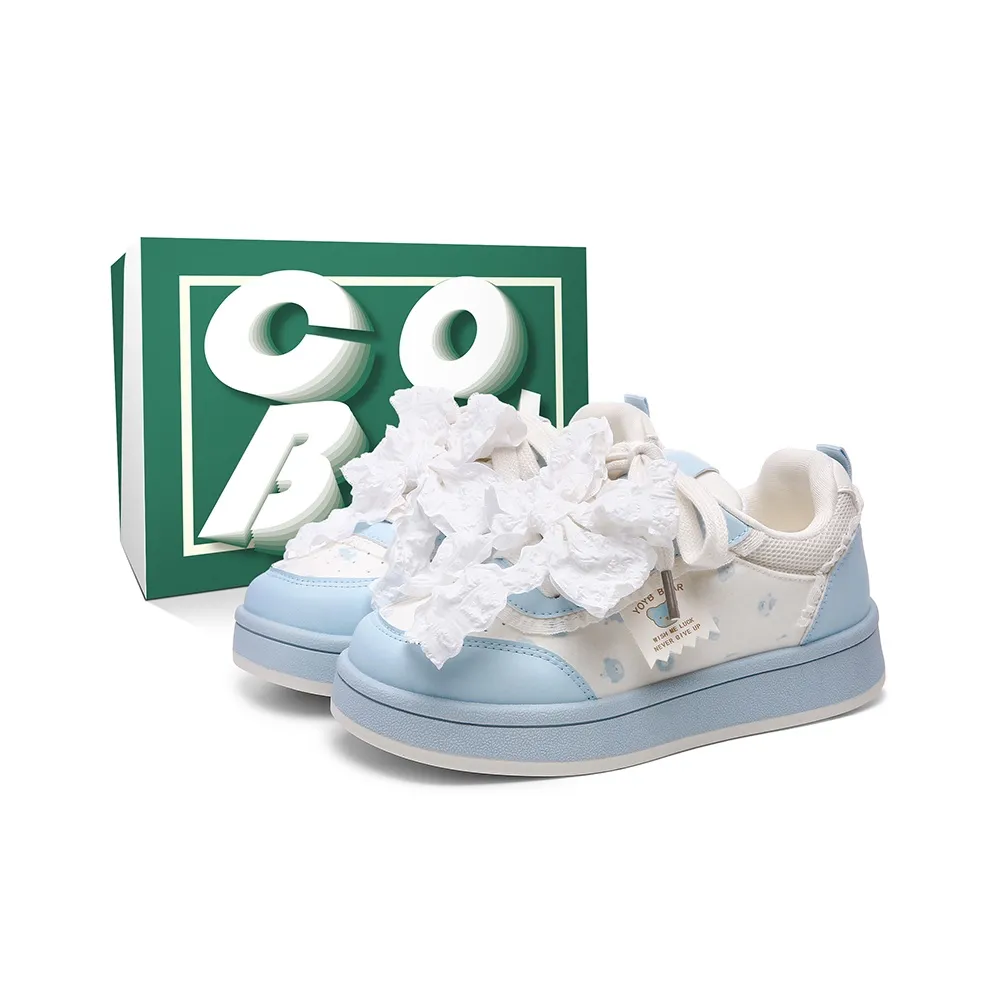 Cob Slip-Resistant и Breathable Низкие Кроссовки для Скейтбординга Женские Светло-Синие