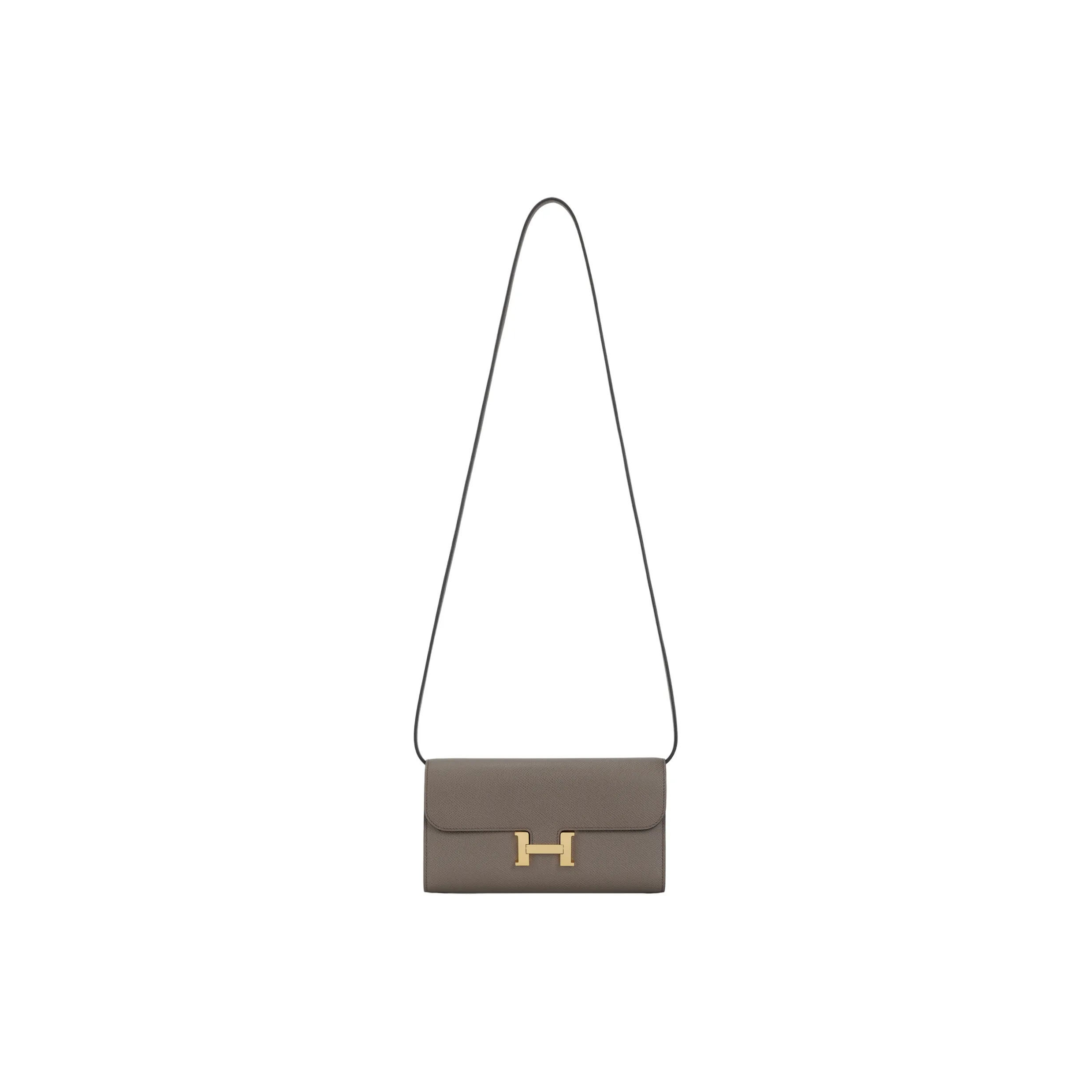 HERMES Constance To Go Cow Leather Wallet, Shoulder Bag, Crossbody Bag Regular Women's 8FGrisétain Tin Gray