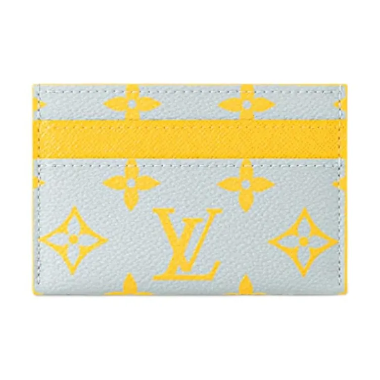 LOUIS VUITTON Monogram Glow Coated Canvas Card Holder Card Holder Women's Yellow & Gray