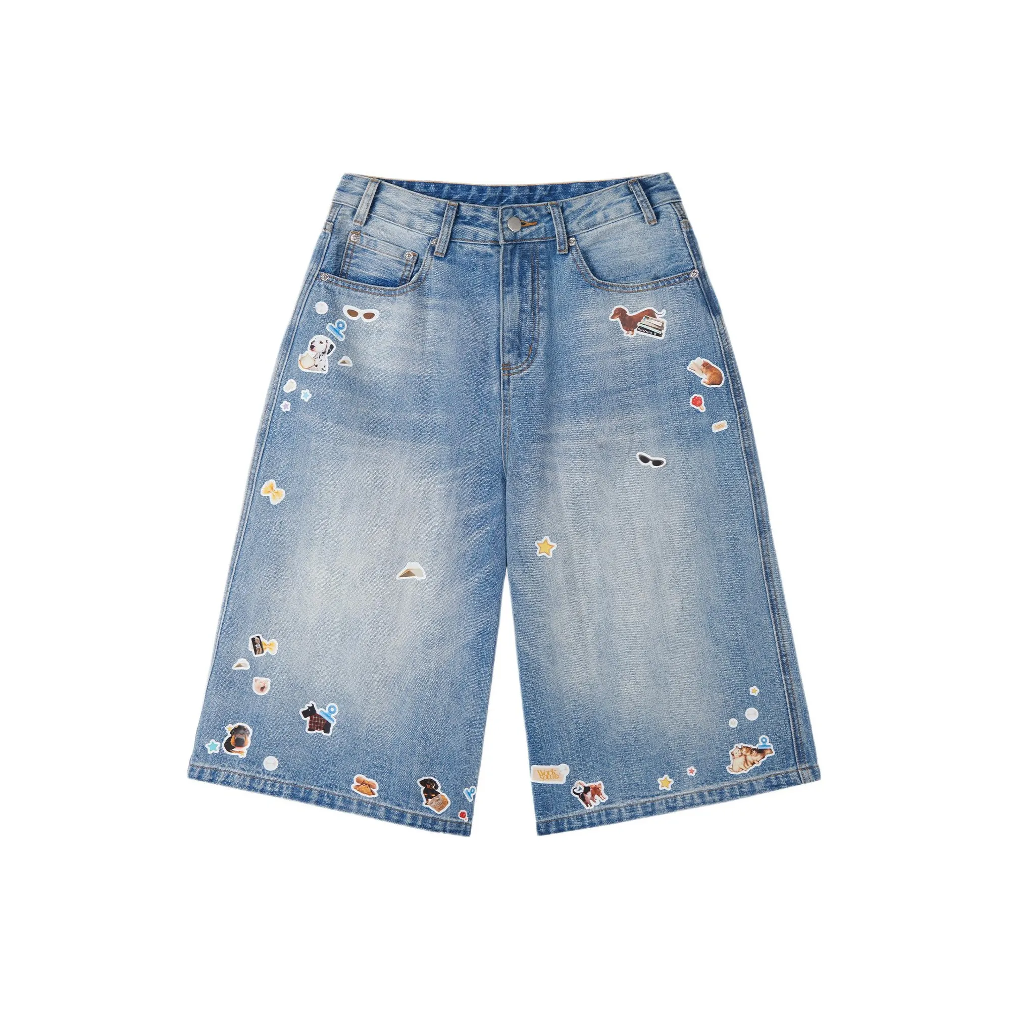 Nicebad Выстиранные синие женские джинсовые шорты