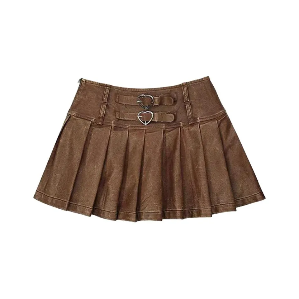 Gentle Welcome Leather Short Skirts Women's