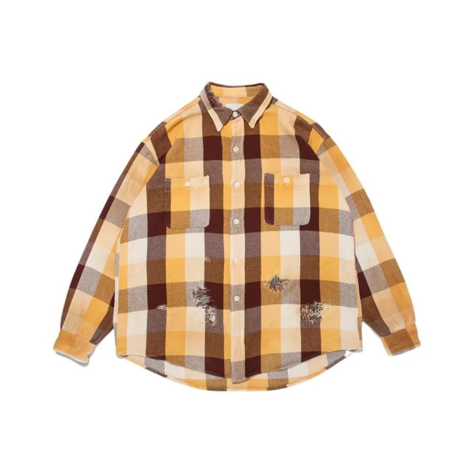 Bowwow SS25 Ремонт AGEING Фланель Рубашка Унисекс