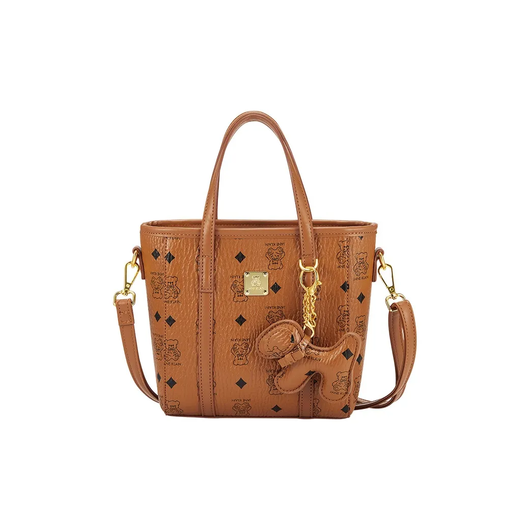 JANE KLAIN Synthetic Leather Handbag Regular Women's Caramel Brown/Cherry Blossom Pink