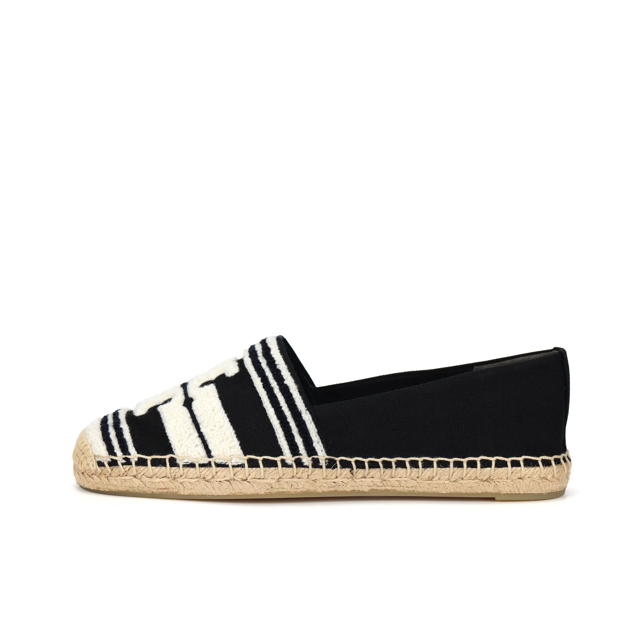 TORY BURCH Monogram Jacquard Striped Espadrilles